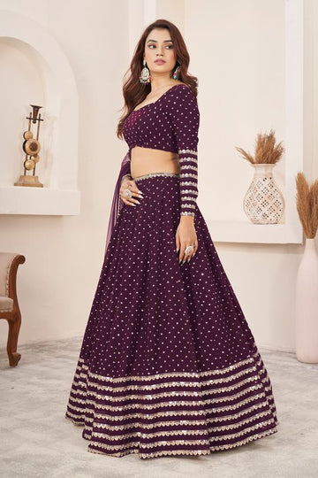 Wine lehenga choli for women or girls ethnic wear wedding wear lehenga choli