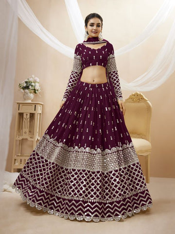 Sequins Georgette Wedding Wear Lehenga Choli