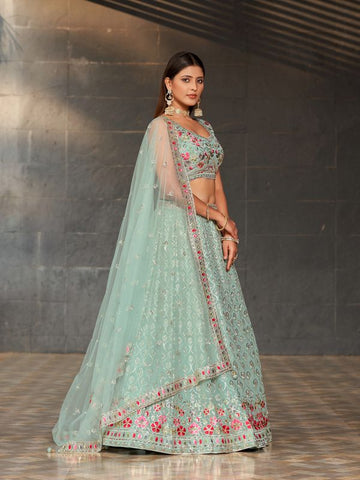 Sky blue Georgette with digit print lehenga choli ready to wear lehenga choli for women or girls