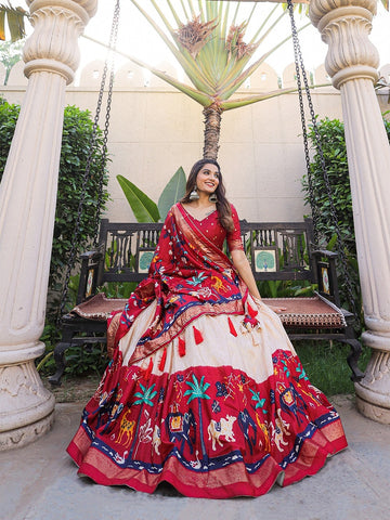 Red Printed with foil work   lehenga choli with Dola  silk  dupatta