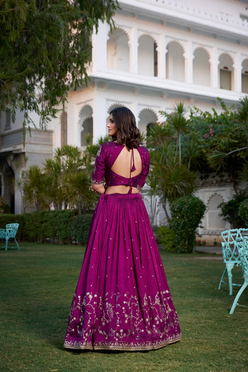 Purple lehenga choli for women indian wedding wear lehenga sangeet function wear