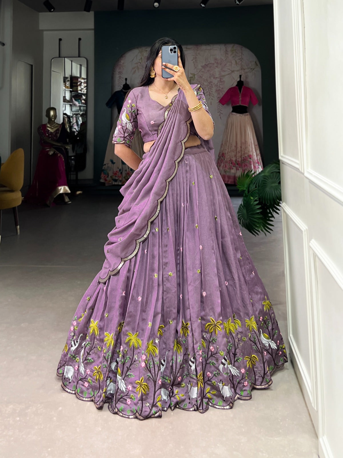 Lavender lehenga choli for perfect for indian wedding bridesmaids chaniya choli