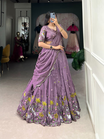 Lavender lehenga choli for perfect for indian wedding bridesmaids chaniya choli