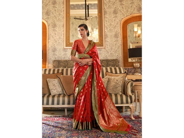 Red Kanjivaram Silk saree for women